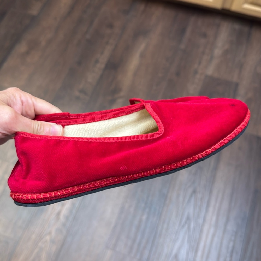 Pied a Terre Venetian velvet Red Women's Ballet Flats - from Venice, Italy